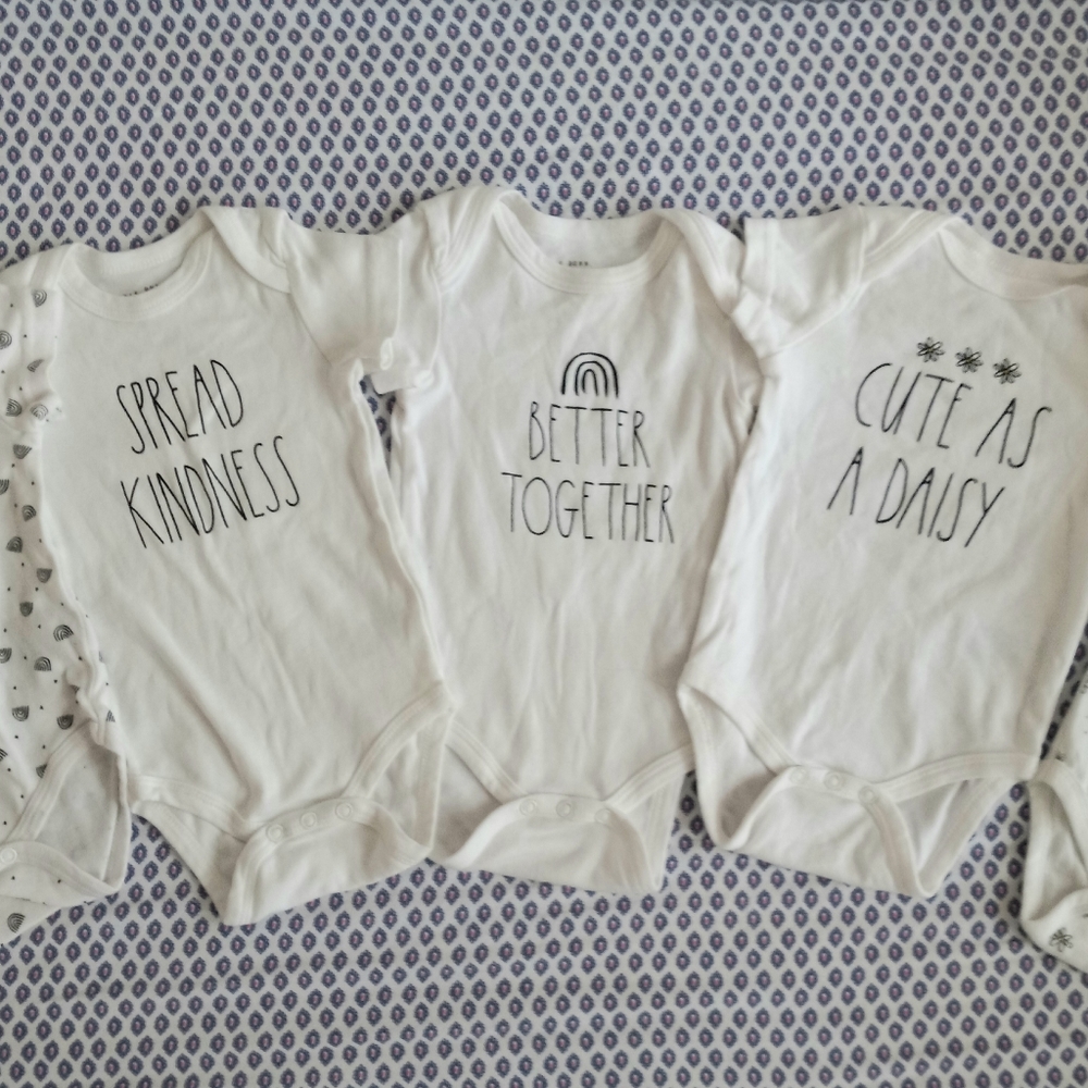 Baby Rae Dunn 3-6 months onsies (5)